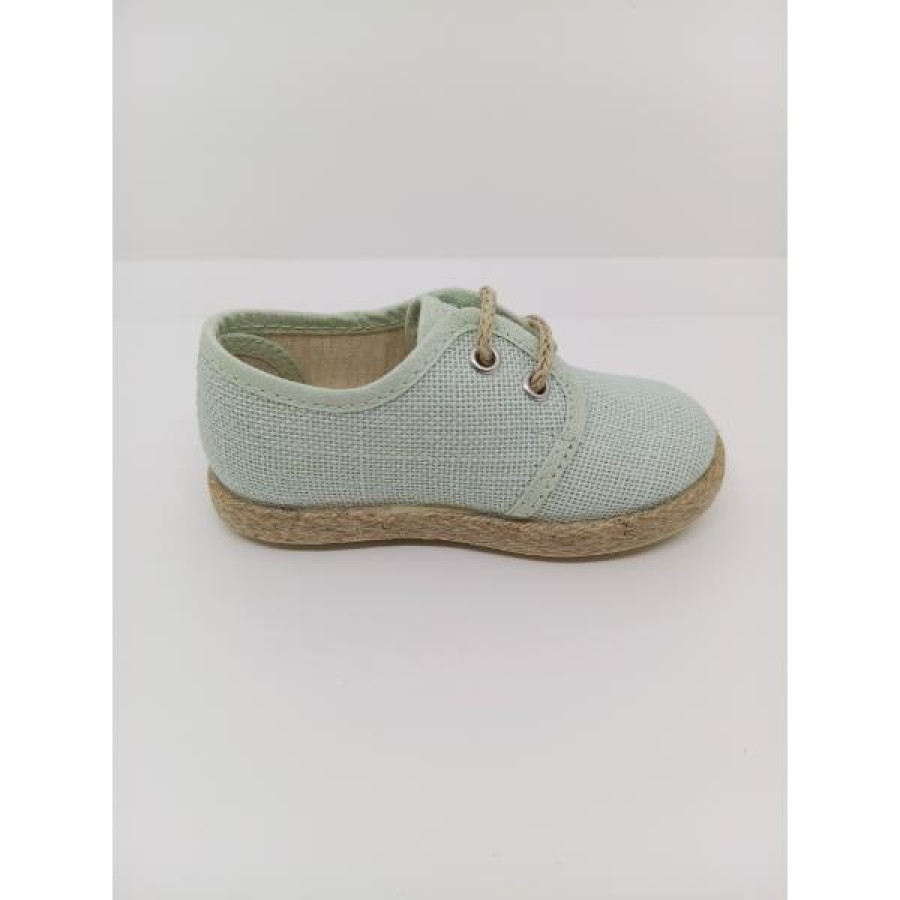 Blucher Lona Verde Salvia Cordón Beige - Imagen 4