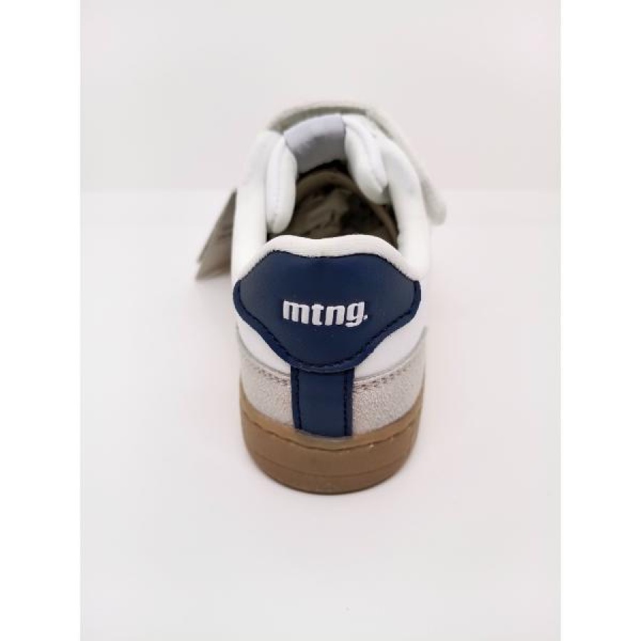Zapatilla Respetuosa Piel Blanca Serraje Gris Velcro Cordón Elástico - Imagen 3