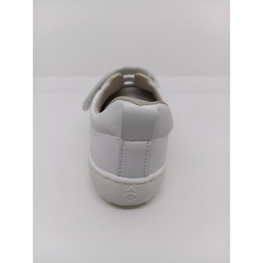 Zapatilla Respetuosa Piel Blanca Velcro Cordón Elástico - Imagen 3