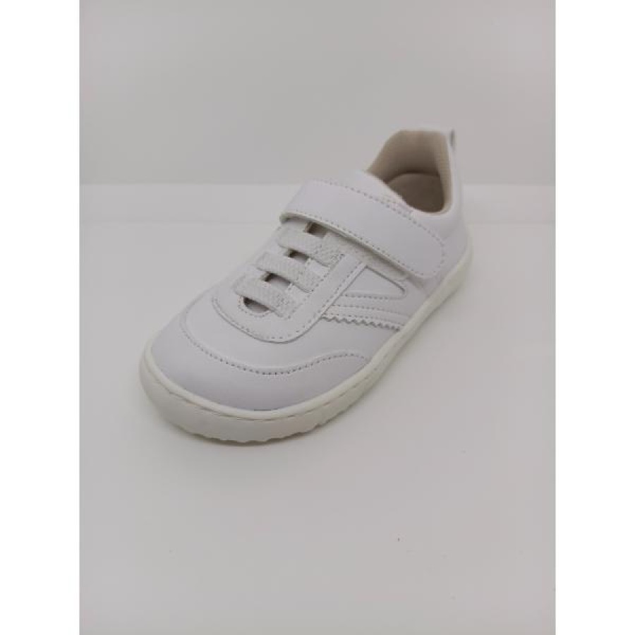 Zapatilla Respetuosa Piel Blanca Velcro Cordón Elástico - Imagen 5