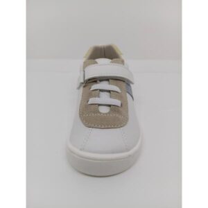 Zapatilla deportiva Piel Blanca y Ante Multicolor Velcro-Cordón