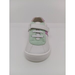 Zapatilla deportiva Piel Blanca y Ante Multicolor Velcro-Cordón