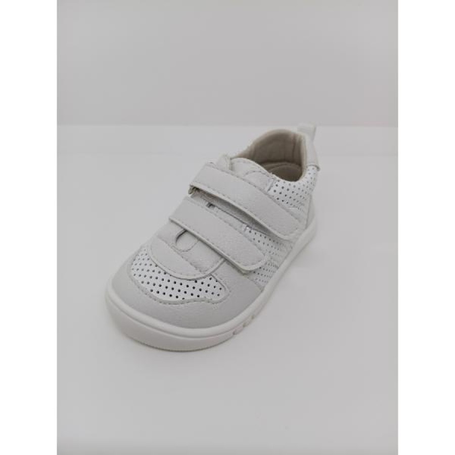 Zapatilla Piel Perforada Blanca Doble Velcro - Imagen 5