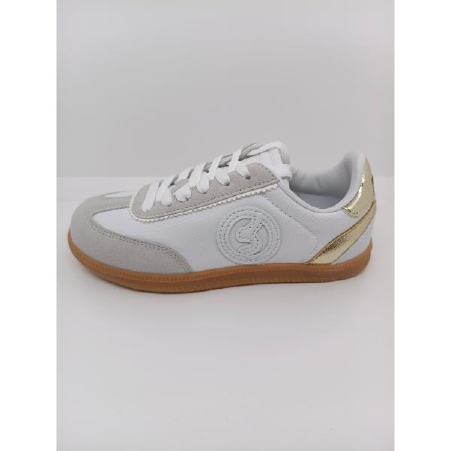Zapatilla Deportiva Serraje-Poliester Blanca Atada - Imagen 2