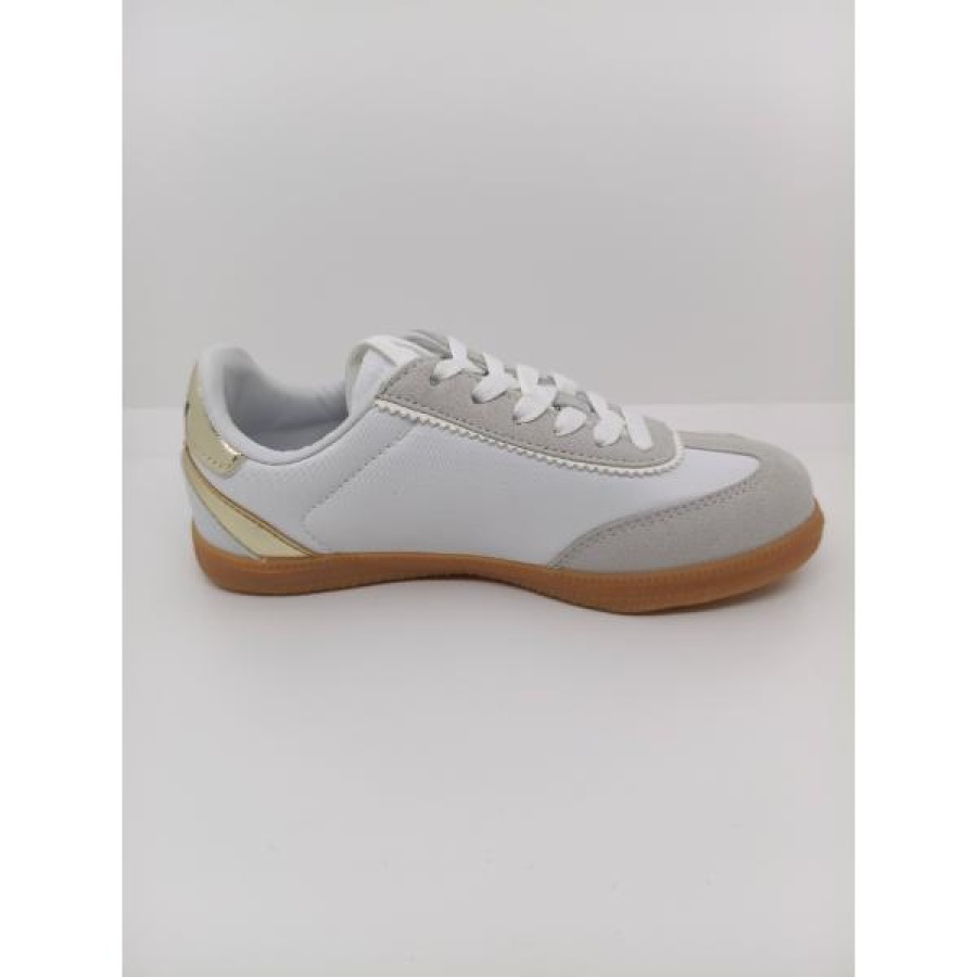 Zapatilla Deportiva Serraje-Poliester Blanca Atada - Imagen 4