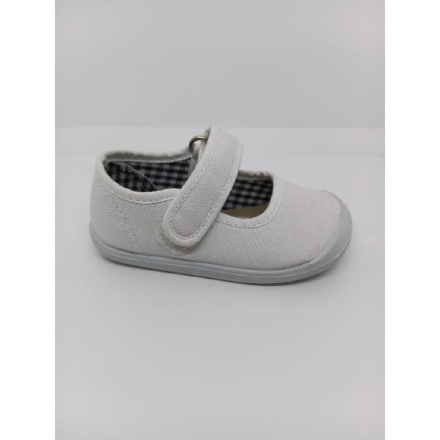 Zapatilla Lona Blanco Velcro Respetuoso - Imagen 2