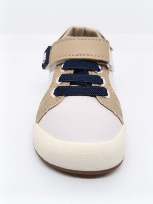 Zapato Napa Azul Marrón Beige Respetuoso Velcro. Conguitos.