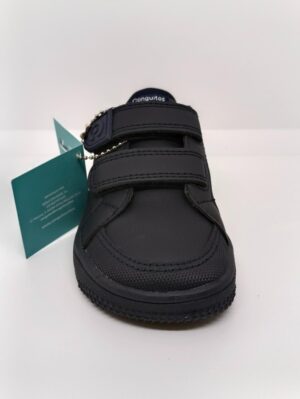 Zapatilla Napa Azul Marino Puntera reforzada Doble Velcro. Conguitos.