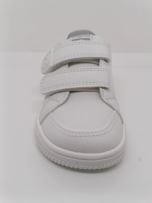 Zapatilla Napa Blanca Puntera reforzada Doble Velcro. Conguitos.