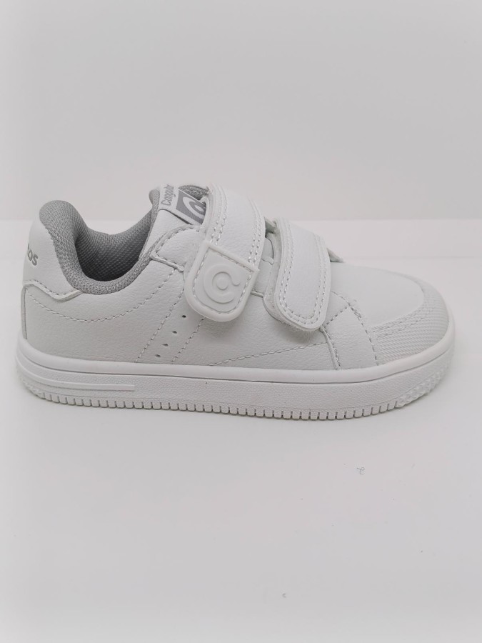Zapatilla Napa Blanca Puntera reforzada Doble Velcro. Conguitos. - Imagen 2