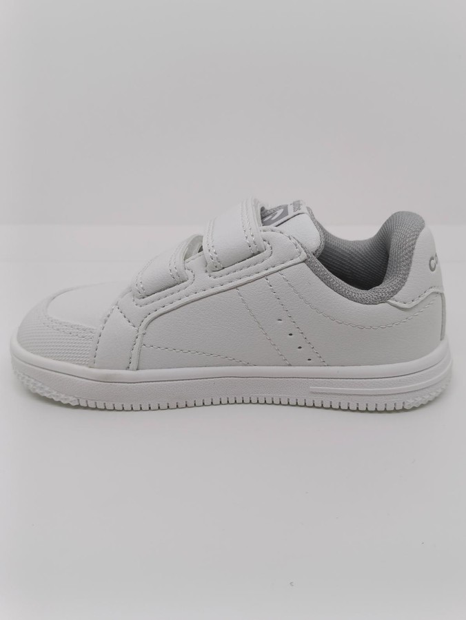 Zapatilla Napa Blanca Puntera reforzada Doble Velcro. Conguitos. - Imagen 4