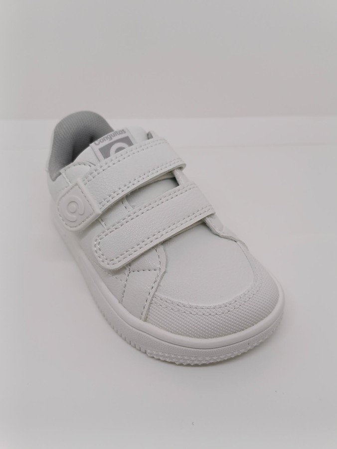 Zapatilla Napa Blanca Puntera reforzada Doble Velcro. Conguitos. - Imagen 5