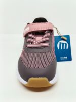 Zapatilla Deportiva tela Rosa Gris Velcro Cordón Elástico. Mustang.