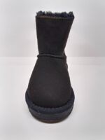 Bota Australiana Negra Borreguito Lazo Talón Leopardo. Mustang.