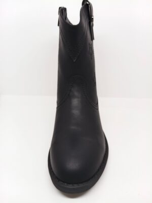 Bota Cowboy Piel Negra Cremallera Lateral. Mustang.