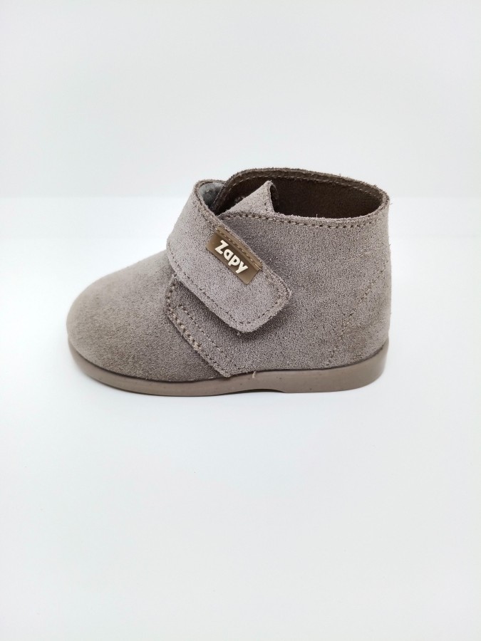 Pisacacas Ante Gris Velcro Velcro. Zapy. - Imagen 2