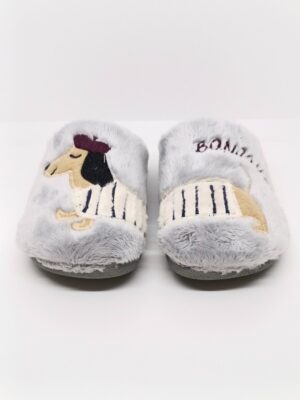 Zapatilla Casa Terciopelo Gris Perrito. Zapy