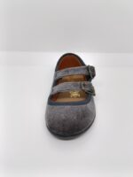 Mercedita Terciopelo Gris Doble Hebilla. Chuches.