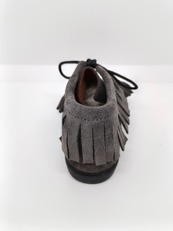 Bota Serraje Gris Flecos Cordón. Chuches. - Imagen 3