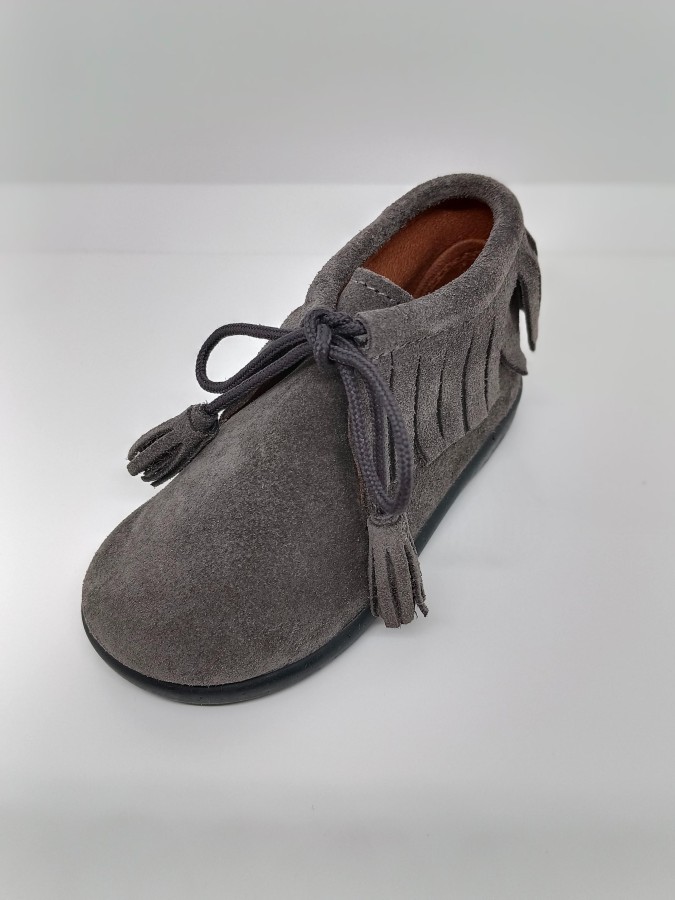 Bota Serraje Gris Flecos Cordón. Chuches. - Imagen 5