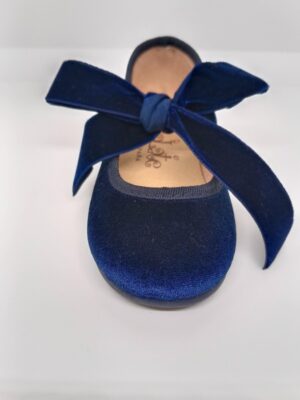 Angelito Terciopelo Azul Marino Lazo. Tokolate