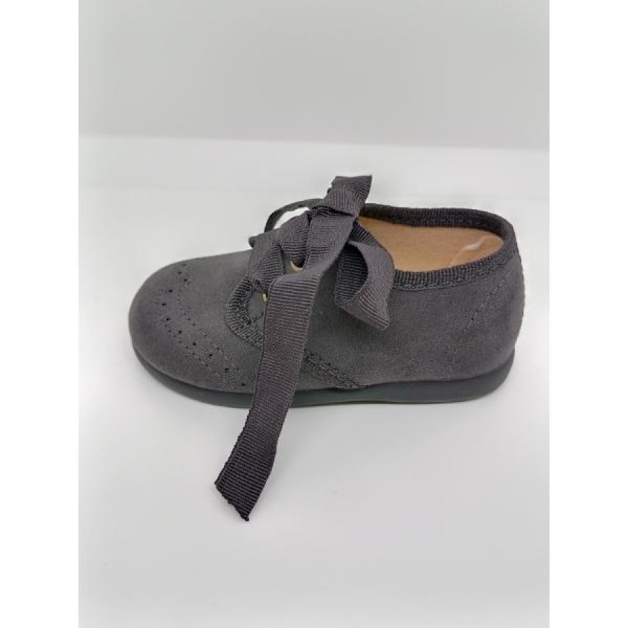 Blucher Serraje Picado Gris Cordón. Tokolate. - Imagen 2