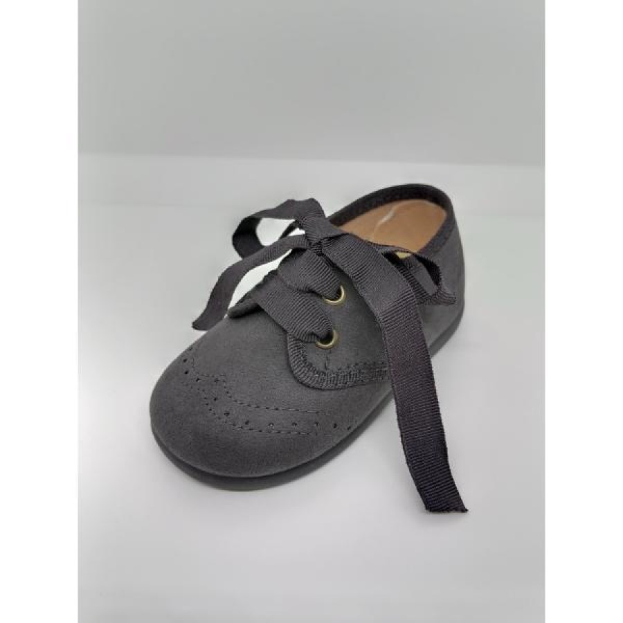 Blucher Serraje Picado Gris Cordón. Tokolate. - Imagen 5