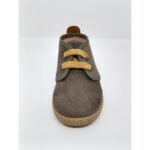 Bota Terciopelo Gris-Camel Cordón. Tokolate