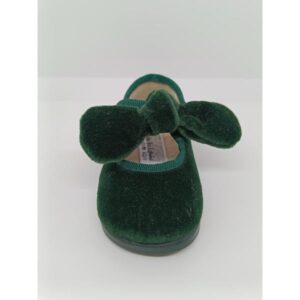 Mercedita Terciopelo Verde Lazo Velcro. Andea.