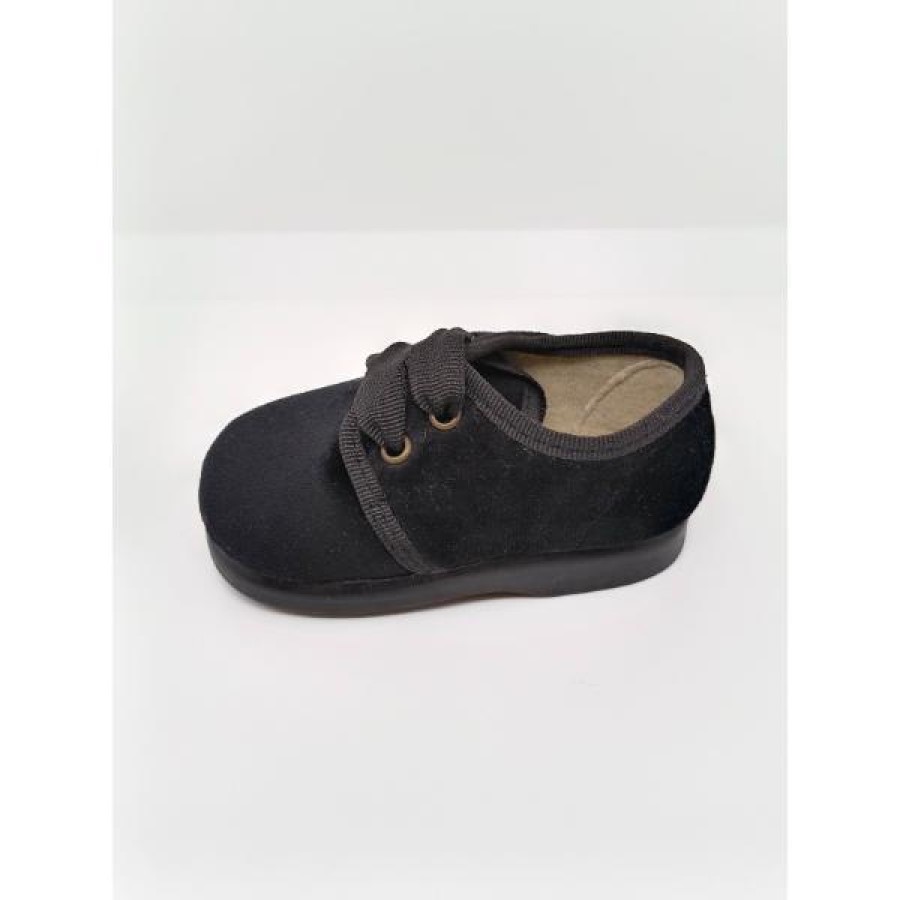 Blucher Terciopelo Negro Cordón. Andrea. - Imagen 2