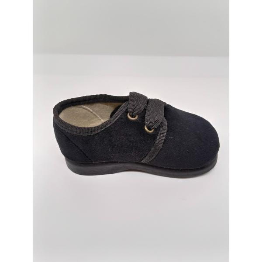 Blucher Terciopelo Negro Cordón. Andrea. - Imagen 4
