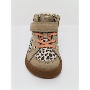 Bota Piel Leopardo Serraje Taupe Velcro Cordón Elástico. Gioseppo.