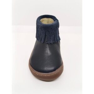 Bota Piel azul Marino Flecos Cremallera. Gioseppo.
