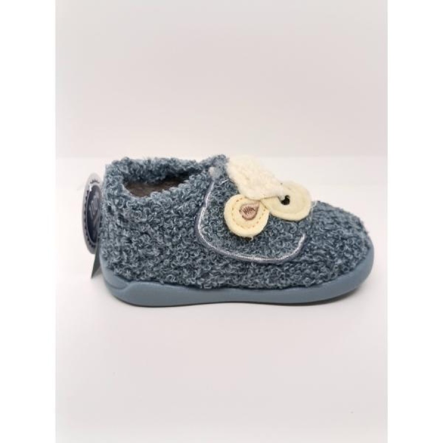 Zapatilla Casa Borreguito Azul Velcro. Igor. - Imagen 4