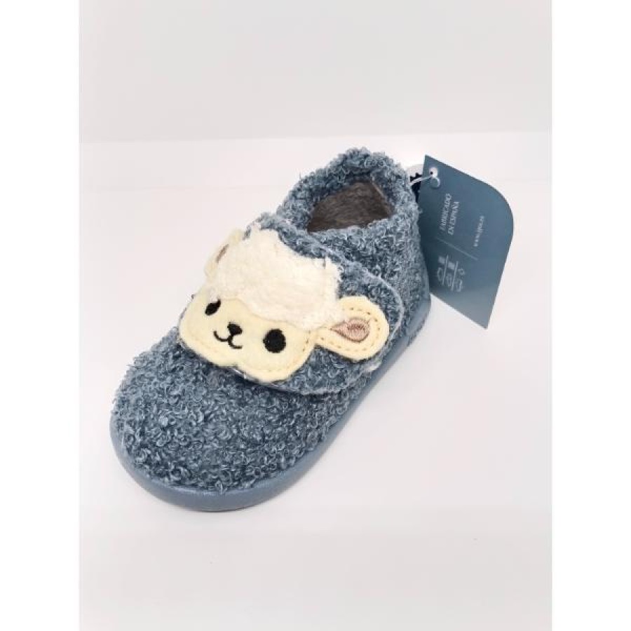Zapatilla Casa Borreguito Azul Velcro. Igor. - Imagen 6