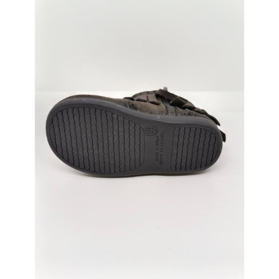 Bota Serraje Gris Flecos Cremallera. Tokolate. - Imagen 5